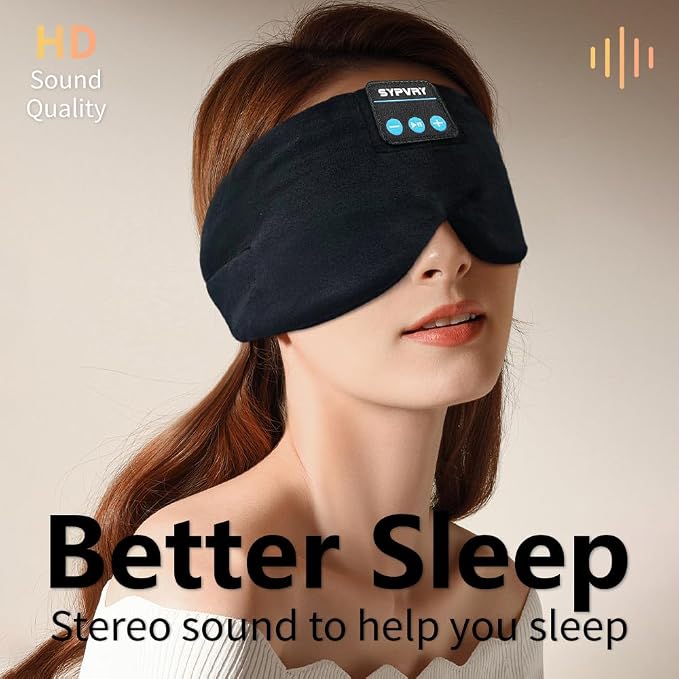 Sleep Mask Bluetooth 5.4 Headphones Soft Wireless Headband Eye Mask Blackout - Image 4