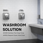 AIKE Elephant Power Commercial Hand Dryer High Speed Auto Warm Wind, Brushed - Image 2
