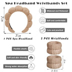 Spa Headbands for Washing Face Wristband Set Sponge Makeup Skincare Headband - Image 2