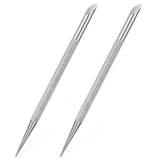 2Pcs Nail Cleaning Cuticle Stick Tool, Stainless Steel Cuticle Pusher, Nail by Unknown