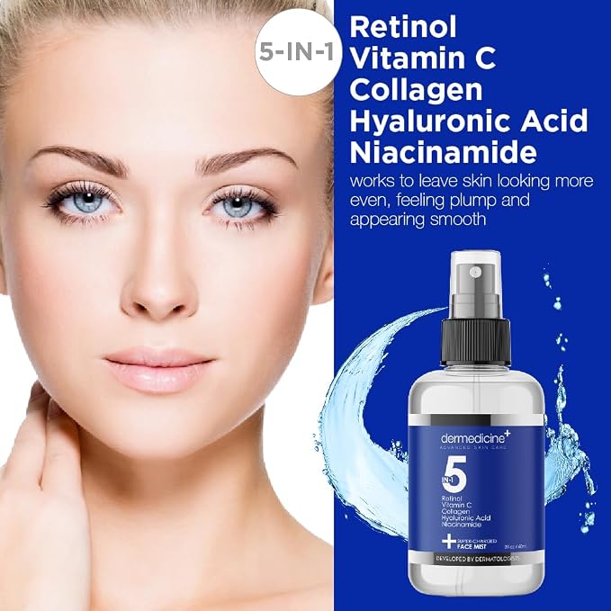 5 in 1 Super Charged Anti-Aging Face Mist w/Retinol, Vitamin C, Hyaluronic Acid - Image 2