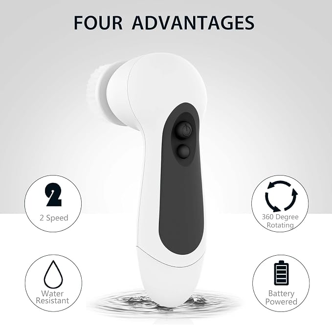 Waterproof Facial Cleansing Spin Brush Set - Image 3