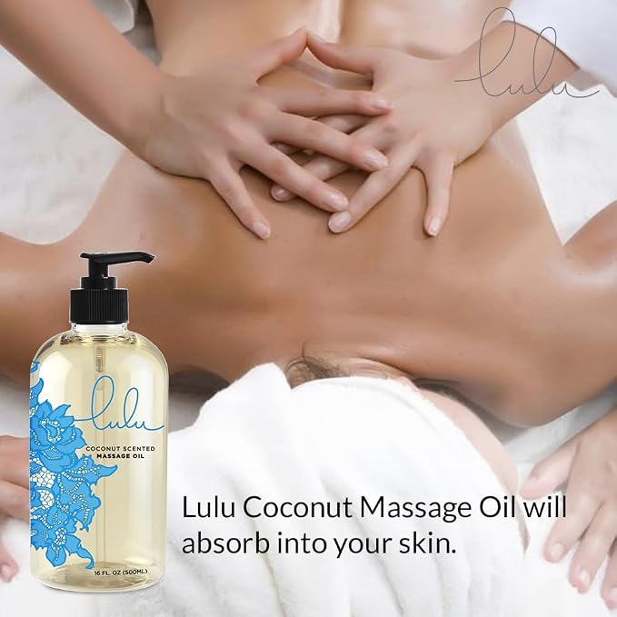 Lulu Coconut Massage Oil with Fractionated Coconut & Cocoa Butter Hydrating - Image 3