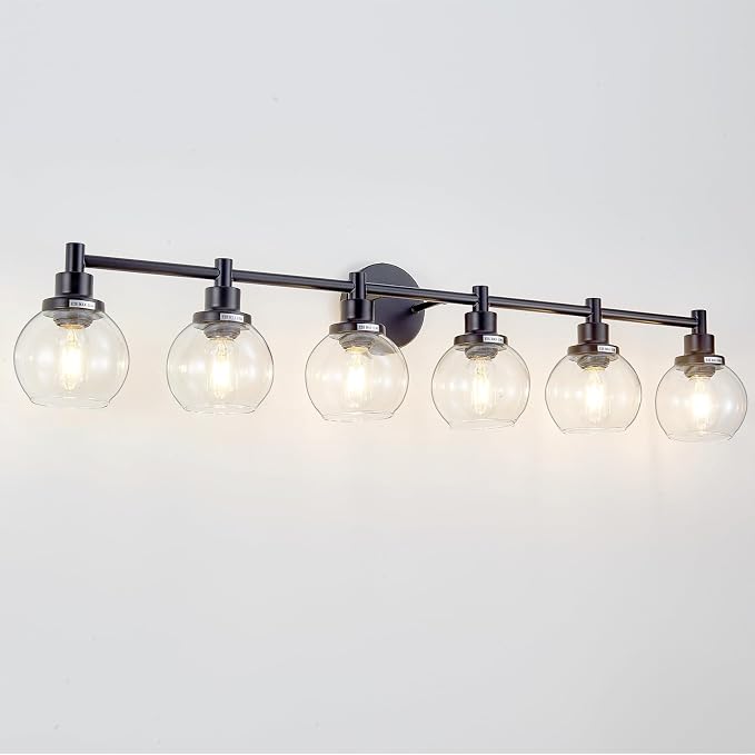 6-Light Bathroom Light Fixture Black Vanity Lights Over Mirror Modern Wall - Image 8