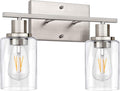 ShineTech 2-Light Bathroom Vanity Light Fixture, Brushed Nickel Bathroom Light by ShineTech
