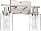 ShineTech 2-Light Bathroom Vanity Light Fixture, Brushed Nickel Bathroom Light by ShineTech