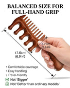 Wooden Scalp Massager Comb – Natural Wood Wide & Fine Tooth - Image 5