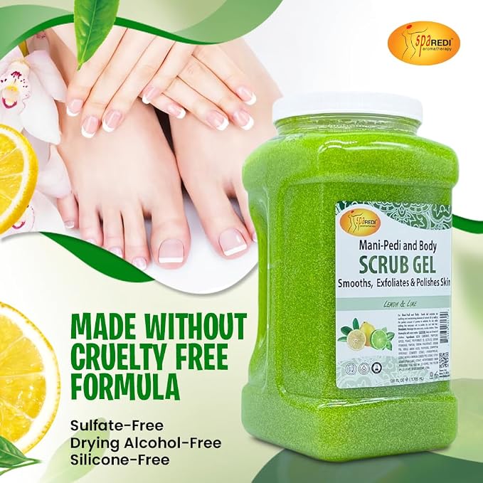 SPA REDI – Lemon & Lime Pumice Scrub Gel, Exfoliating, Hydrating & Nourishing - Image 7