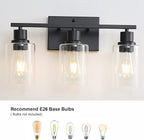 Bathroom Vanity Light Fixtures, 3-Light Matte Black Bathroom Lights, Wall - Image 3