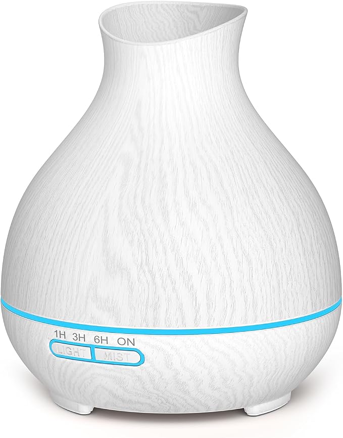 BZseed Aromatherapy Essential Oil Diffuser 550ml 12 Hours White Wood Grain by BZseed+Diffuser