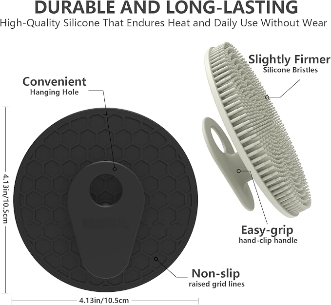 Silicone Body Scrubber 4 Pack, BEAUTAIL Shower Bath Scrubber, Gentle - Image 6
