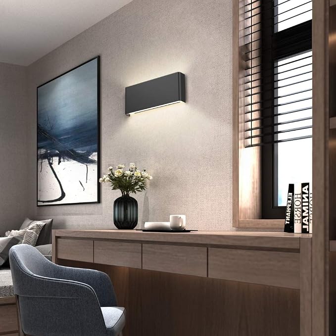 Aipsun 15.8in Modern Black Vanity Light Up and Down LED Vanity Light - Image 5