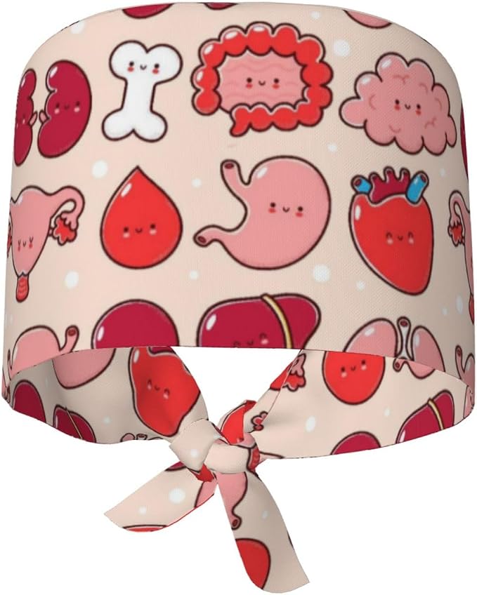 Adjustable Scrub Cap with Buttons & Sweatband, Working Hat with Elastic Tie Back - Image 9