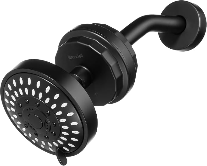 Brondell Shower Filter VivaSpring, Compact Matte Black – High Output, 100% - Image 2