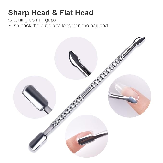 6Pcs Cuticle Clipper with Cuticle Pusher Set, Professional Stainless Steel Dead - Image 3