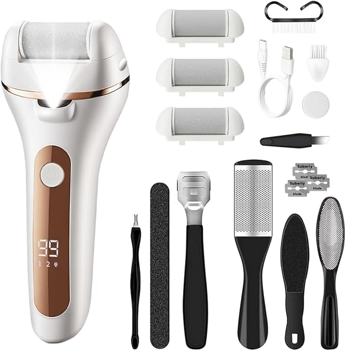 Electric Foot Callus Remover Rechargeable Pedicure Kit by SilkGlow