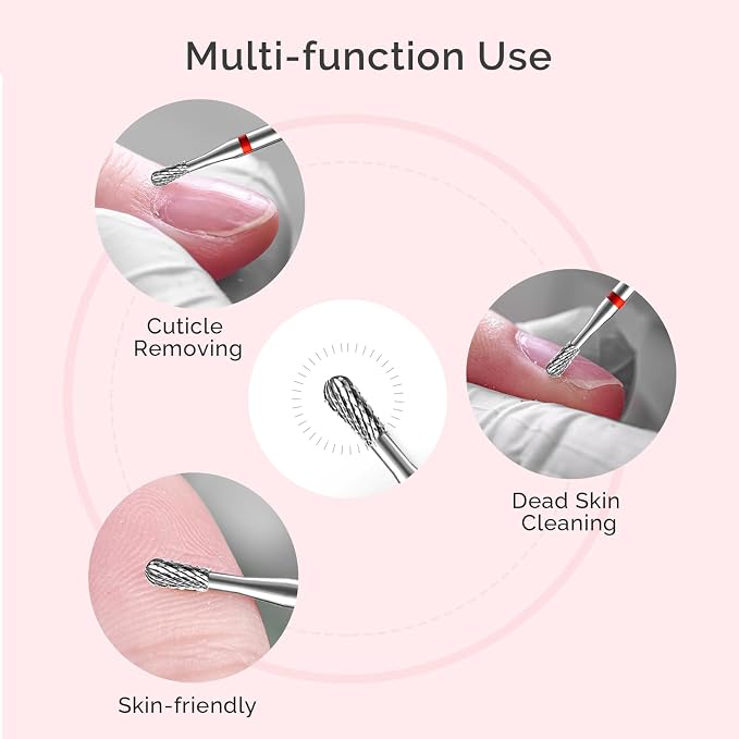 MelodySusie Cuticle Clean Nail Drill Bit, Professional Safety Carbide Under - Image 5