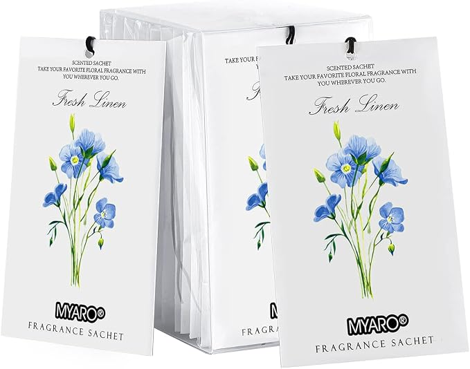 MYARO 12 Pack Fresh Linen Scented Sachets by MYARO
