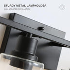 Bathroom Vanity Light Fixtures, 4-Light Matte Black Bathroom Lights, Wall - Image 6
