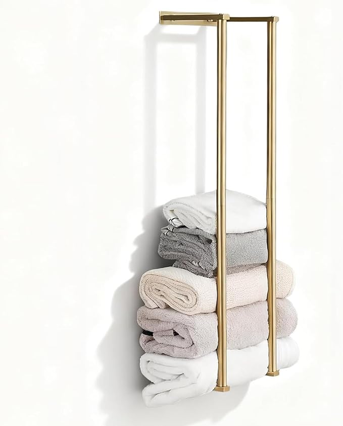 Towel Racks for Bathroom, NEWRAIN Stainless Steel Rolled Towel Storage Wall by NEWRAIN