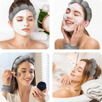 Spa Headbands for Washing Face Wristband Set Sponge Makeup Skincare Headband - Image 3