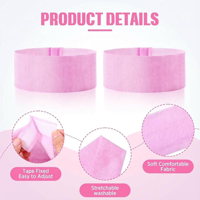 Waydress 140 Pieces Disposable Spa Facial Headbands - Image 3