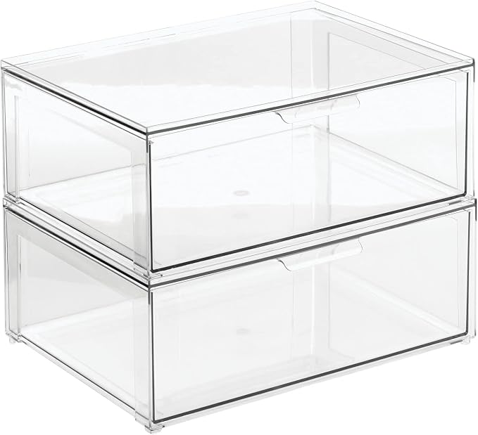 mDesign Plastic Stackable Bathroom Storage Organizer Bin Containers - Image 9