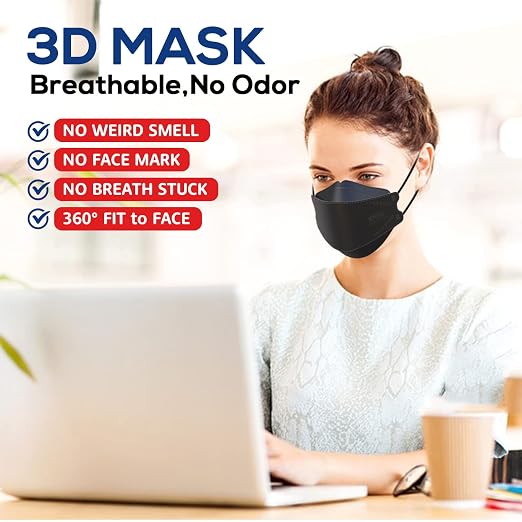 LEVENIS KN95 Face Masks 100 Pack, Breathable Comfortable and Disposable KN95 - Image 5