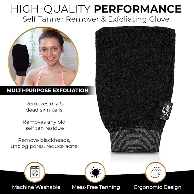 Bronze Tan Self Tanner Remover & Skin Exfoliating Glove - Image 2