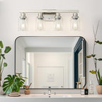 Bathroom Vanity Light, 4-Light Nickel Modern Matte Wall Sconce Lighting - Image 2
