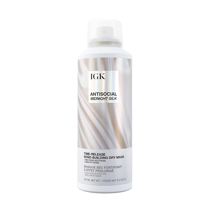 IGK Antisocial Midnight Silk Bond-Building Dry Hair Mask – No-Rinse Leave-In by IGK