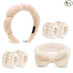 Khaki Spa Headband and Wristband Set-Headband by TIOSRU