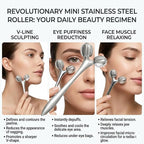 Stainless Steel 3D Face Roller Metal Facial Massager Face Sculpting Gua Sha - Image 5