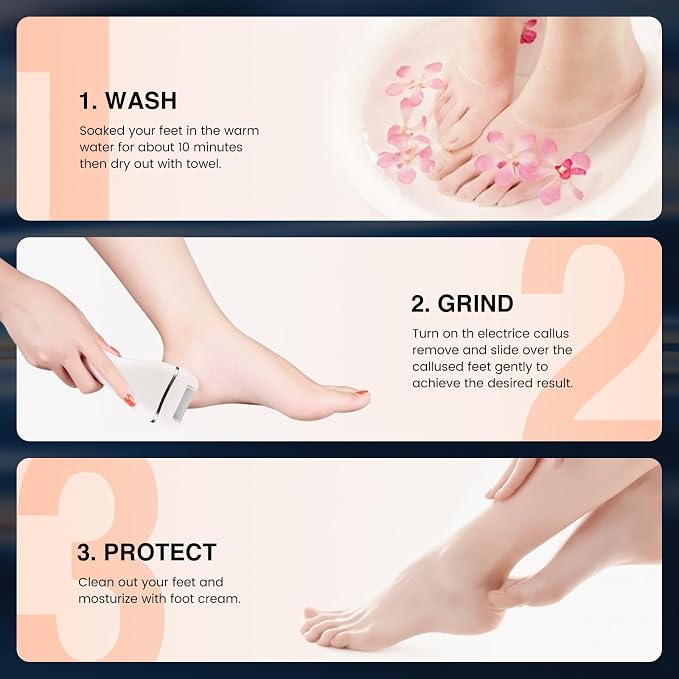 Electric Foot Callus Remover, Rechargeable Portable Electronic Foot File - Image 7