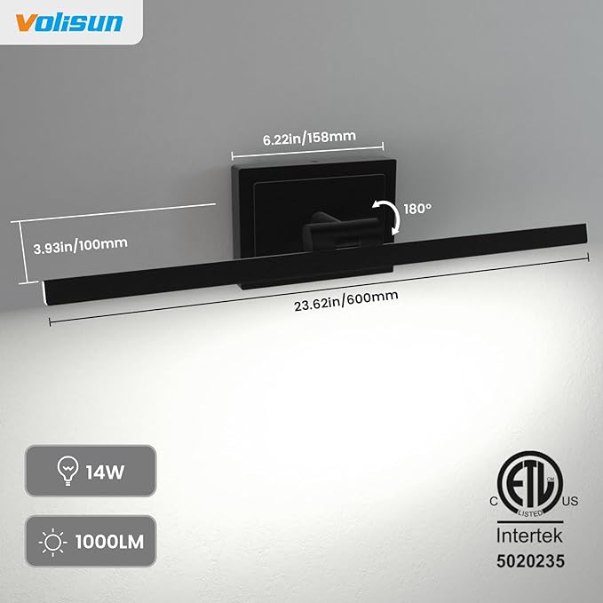 VOLISUN Modern Bathroom Vanity Light 24 inch, 14W Dimmable 5CCT Led Bathroom - Image 6