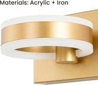 LED Bathroom Light Fixtures, 33inch Gold Vanity Lights, Modern 4 Light Acrylic - Image 6