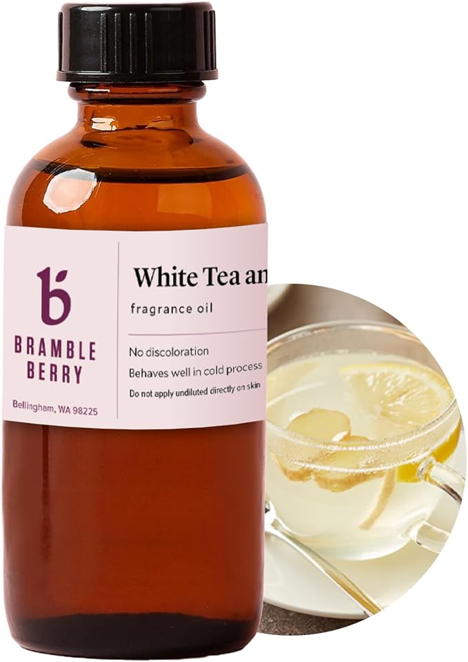 Bramble Berry White Tea and Ginger Fragrance Oil 2 oz | Clean Herbal Citrus by BrambleBerry