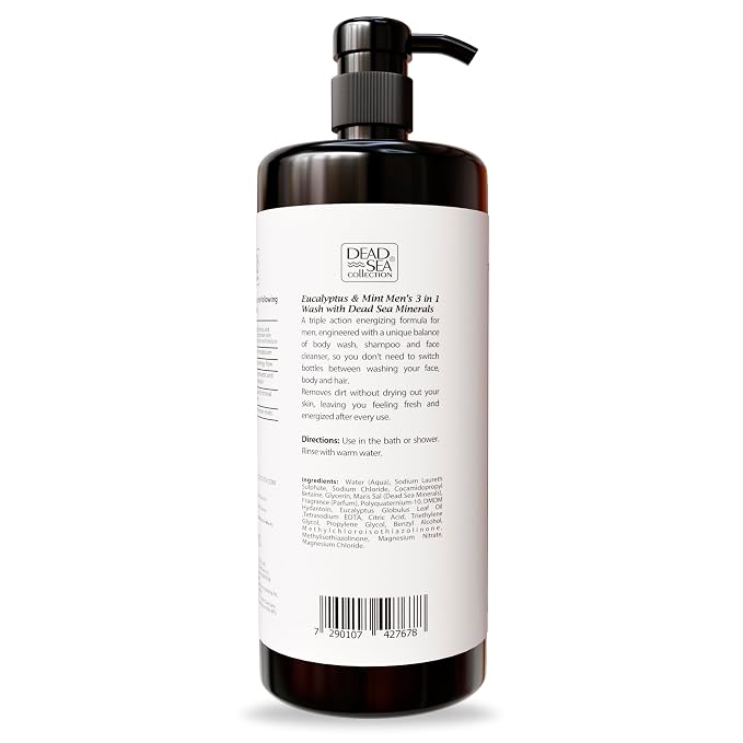 Dead Sea Collection Mens Body Wash 3 in 1 – Eucalyptus Body Wash - Image 8