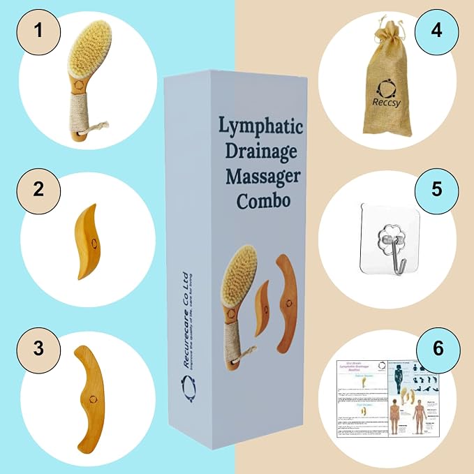 Dry Brushing Body Brush for Lymphatic Drainage-Vegan Dry Brush - Image 6