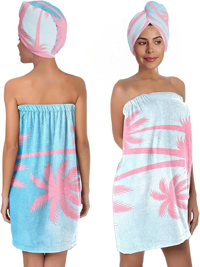 Palm Tree Towel Wrap for Women by QIULIBMH