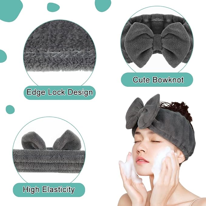 Shintop Makeup Headband Soft Carol Fleece Spa Headband - Image 4