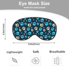 Dog Footprint Sleep Mask Eye Mask Dog Paws Cute Footstep Animal Blue Green - Image 2