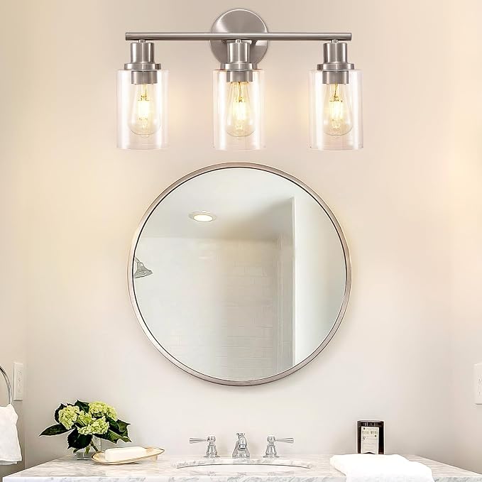 DLLT 3-Light Bathroom Light Fixtures: Nickel Modern Vanity Lights - Image 7