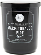 DW Home Warm Tobacco Pipe Scented Candles, 15 oz Large Double Wick Jar by DWHome