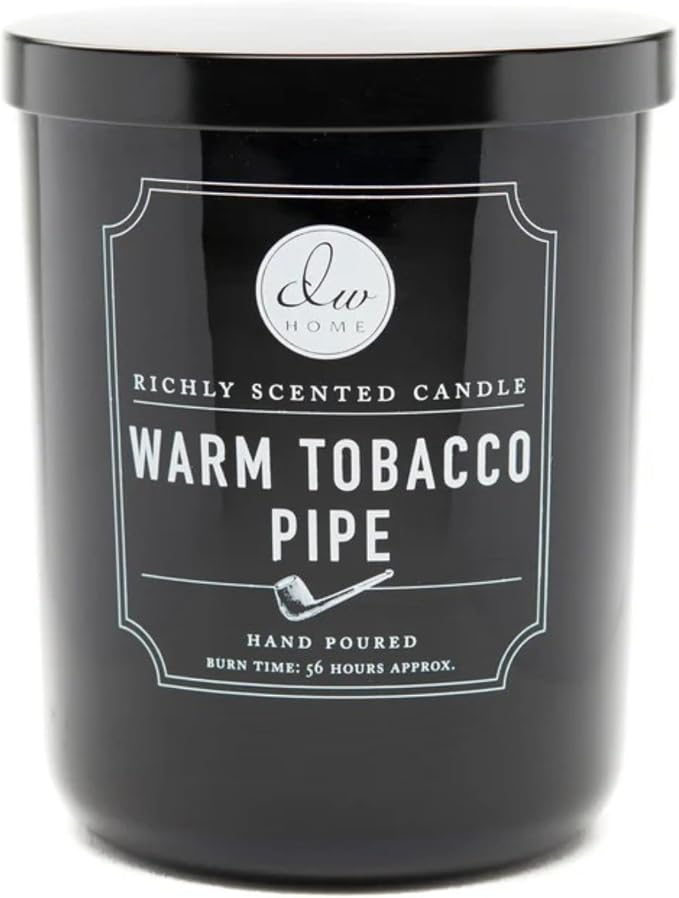 DW Home Warm Tobacco Pipe Scented Candles, 15 oz Large Double Wick Jar by DWHome
