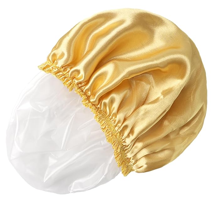 4 PCS Shower Cap for Women, Elastic and Reusable Bath Caps, Double Layers - Image 7