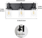 GoYeel Vanity Lighting Fixtures, Matte Black Bathroom Light Fixtures 3-Light - Image 3
