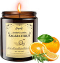 Sage and Citrus Scented Candles, 7oz Soy Wax Candle, Long Lasting Aromatherapy by SVECKE