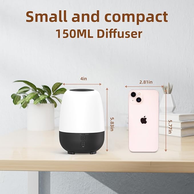 SEEDSEEL 150ML Cordless Essential Oil Diffuser, Built-in 6000mAH Rechargeable - Image 2