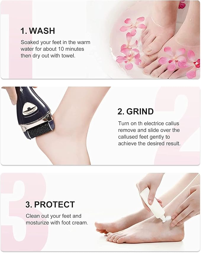 Electric Feet Callus Removers Rechargeable, Portable Electronic Foot File - Image 7